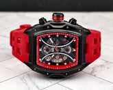 IceTime 45mm Men's Red Black Dial Steel Mens Watch 0.10ct Diamonds IT24